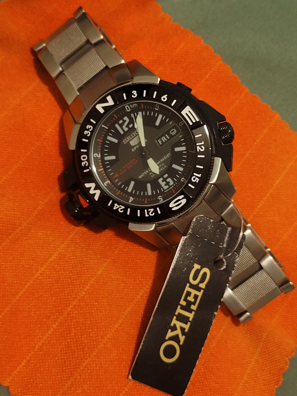 New W/Tags Seiko 5 Sports SKZ229 Map Meter Automatic Watch 200mtrs Divecore Chic - Picture 5 of 12